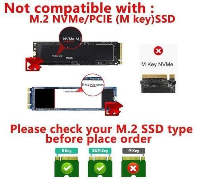 Alt view image 12 of 14 - Aomoproing M.2 to SATA Adapter - 2 in 1 Converter for MSATA/M.2 NGFF SSD to 2.5" SATA III, Supports B&M Key, Not for M Key