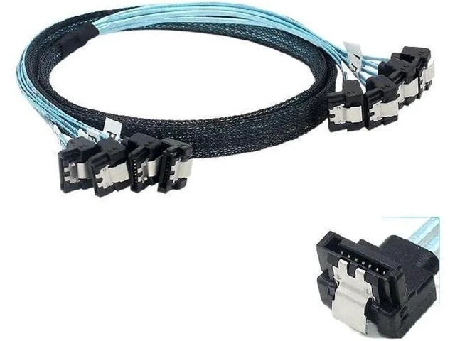 Alt view image 10 of 10 - Aomoproing 1pcs Sata To Sata Cable Double 90 Degrees Cable Sata 7 Pin To Sata 7 Pin Sas Cable 6Gbps HDD Splitter Cable For Server (0.5m)