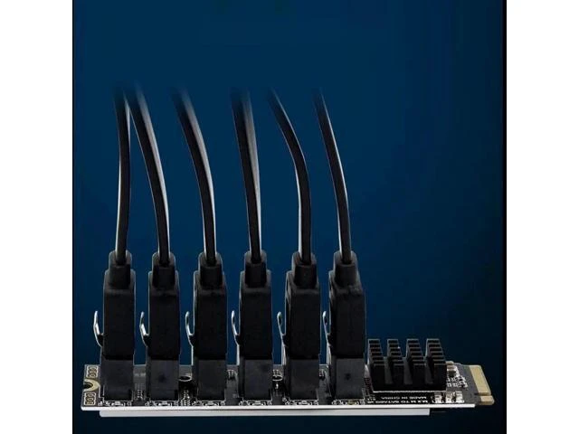 Alt view image 11 of 14 - to SATA Expansion Card M.2 to SATA Adapter M2 Connector Internal SSD SATA 3 Port Multiplier NGFF M Key to SATA3 Controller