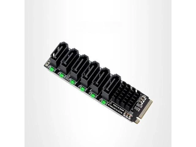 Alt view image 14 of 14 - to SATA Expansion Card M.2 to SATA Adapter M2 Connector Internal SSD SATA 3 Port Multiplier NGFF M Key to SATA3 Controller