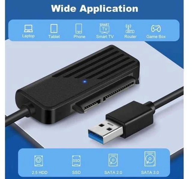 Alt view image 5 of 8 - Aomoproing SATA to USB 3.0 Adapter Up To 6 Gbps USB A/C to SATA Cable for 2.5" SATA III HDD SSD External Hard Drive Reader adaptador(USB 3.0 20cm)