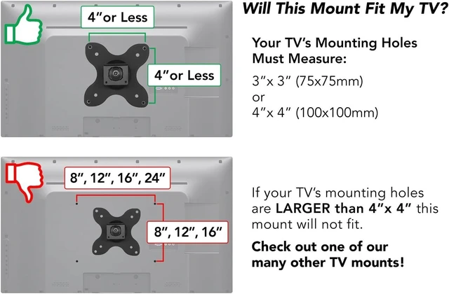Alt view image 11 of 14 - Mount-It! Small TV Monitor Wall Mount Arm | VESA Wall Mount Bracket | Fits 19 20 21 22 23 24 25 26 27 Inch Display Screens | 75 100 VESA and RV Compatible | Tilts and Swivels | Holds up to 40 Pounds