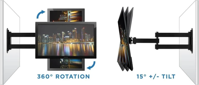 Alt view image 14 of 14 - Mount-It! Small TV Monitor Wall Mount Arm | VESA Wall Mount Bracket | Fits 19 20 21 22 23 24 25 26 27 Inch Display Screens | 75 100 VESA and RV Compatible | Tilts and Swivels | Holds up to 40 Pounds