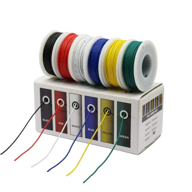 Alt view image 8 of 14 - CBAZY Hook up Wire Kit (Stranded Wire Kit) 24 Gauge 6 Colors 32.8 feet Each Electrical Wire 24 AWG PVC Wire