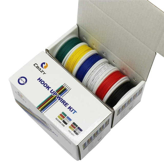 Alt view image 9 of 14 - CBAZY Hook up Wire Kit (Stranded Wire Kit) 24 Gauge 6 Colors 32.8 feet Each Electrical Wire 24 AWG PVC Wire