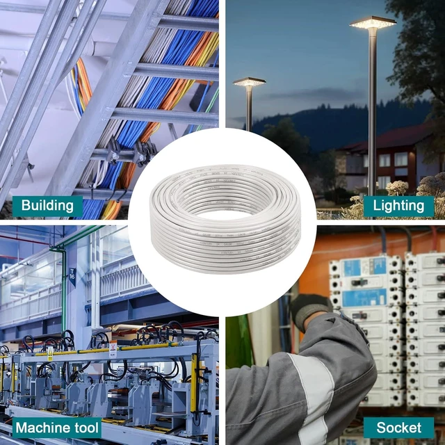 Alt view image 12 of 12 - THHN Wire 14 Gauge 25 FT OFC Electrical Wire, 14 AWG Solid Copper Wire Rated up to 600V Building Wire Nylon Jacket for Residential, CNC, Ground, Industrial (14 Gauge, White)