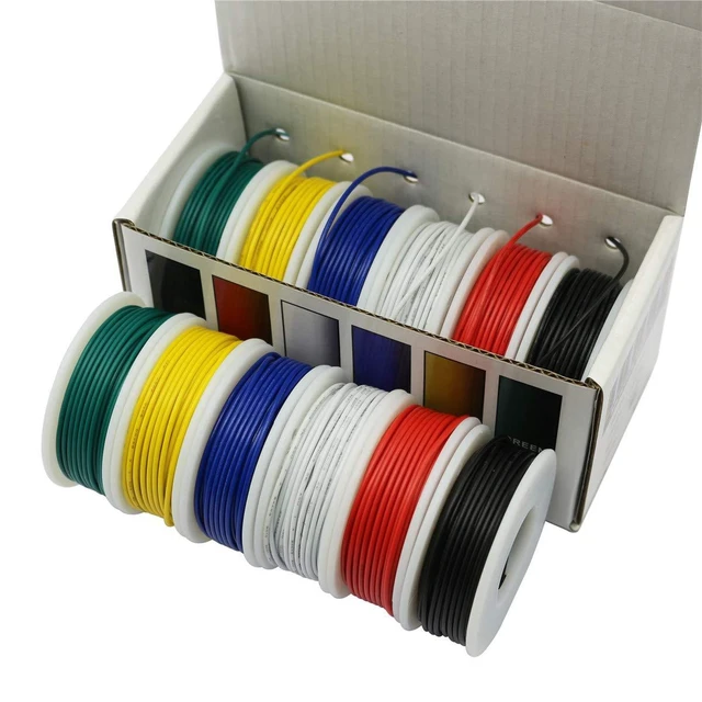 Alt view image 10 of 14 - CBAZY Hook up Wire Kit (Stranded Wire Kit) 24 Gauge 6 Colors 32.8 feet Each Electrical Wire 24 AWG PVC Wire