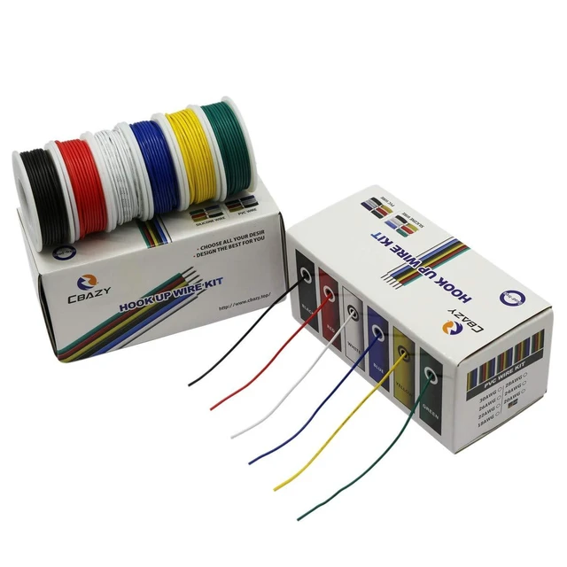 Alt view image 12 of 14 - CBAZY Hook up Wire Kit (Stranded Wire Kit) 24 Gauge 6 Colors 32.8 feet Each Electrical Wire 24 AWG PVC Wire