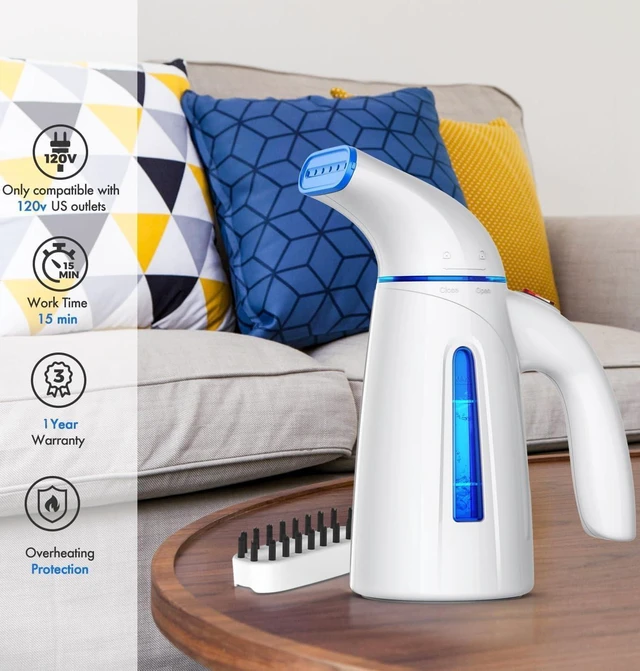 Alt view image 9 of 14 - OGHom Steamer for Clothes, Handheld Clothing Steamer for Garment, 240ml Big Capacity 700W Portable Travel Steam Iron (Blue)