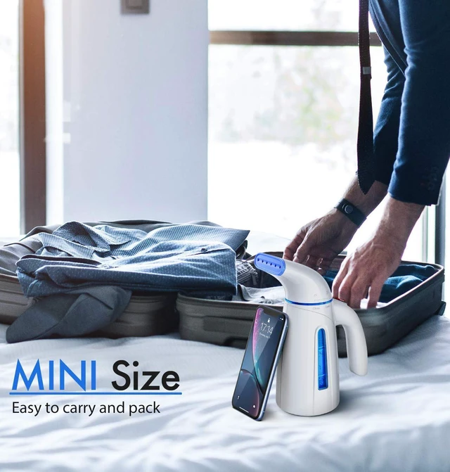 Alt view image 12 of 14 - OGHom Steamer for Clothes, Handheld Clothing Steamer for Garment, 240ml Big Capacity 700W Portable Travel Steam Iron (Blue)