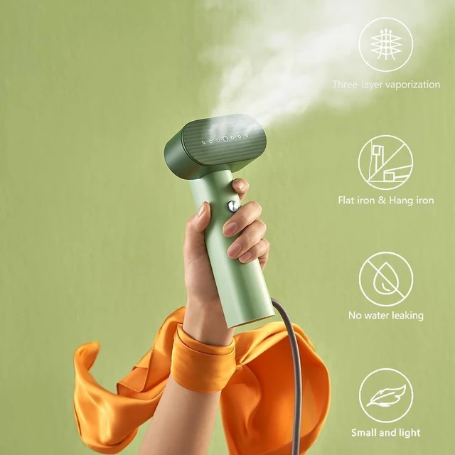 Alt view image 8 of 12 - Nexdoo G6 Steamer for Clothes Portable 2-in-1 Travel Iron for Clothes, Just 0.7lbs Lightly, 10 Minutes of Continuous Steam, 900W Light Steamer for travel and home (green)