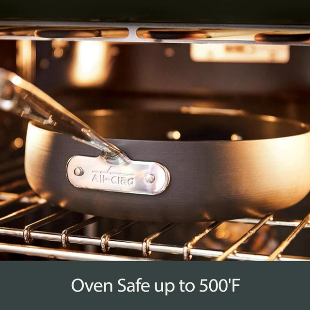 Alt view image 12 of 14 - All-Clad HA1 Hard Anodized Nonstick Grill 11x11 Inch Oven Safe 350F Pots and Pans, Cookware Black