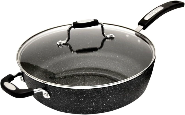 Alt view image 7 of 12 - Starfrit The Rock Classic 11" (28cm) Non-Stick Deep Fry Pan with Helper Handle - Durable Forged Aluminum - Oven Safe - PFOA Free - Easy to Clean