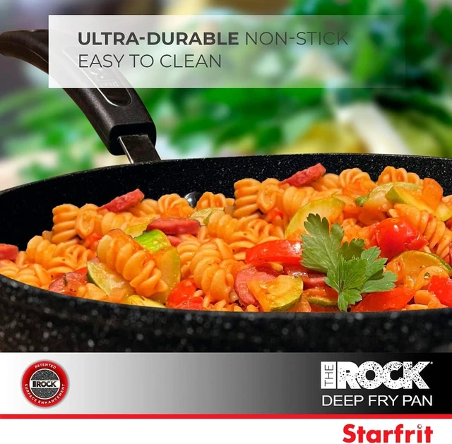 Alt view image 12 of 12 - Starfrit The Rock Classic 11" (28cm) Non-Stick Deep Fry Pan with Helper Handle - Durable Forged Aluminum - Oven Safe - PFOA Free - Easy to Clean