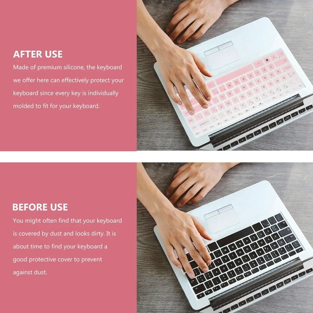 Alt view image 5 of 6 - 2Pcs Premium Silicone Laptop Keyboard Cover 14 Inches Fit 14Q-Cs0001tx Dustproof Waterproof Washable Breathable Keyboard
