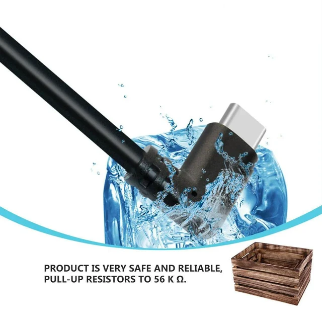 Alt view image 4 of 6 - 1Pcs Vr Connector Double Type C 3A Fast Charging 90 Degree Elbow Gold Plated Pin Data Transmission 10Gbps Professional Male