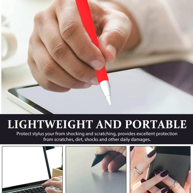 Alt view image 4 of 6 - Carrot Silicone Stylus Protective Cover Ergonomic Grip Anti Slip Holder Compatible Pencil 2 Scratch Resistant