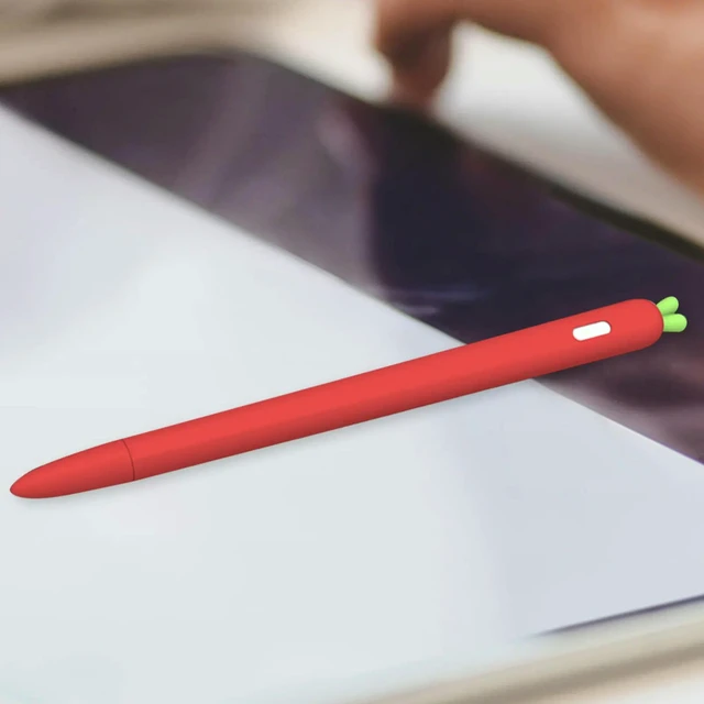 Alt view image 6 of 6 - Carrot Silicone Stylus Protective Cover Ergonomic Grip Anti Slip Holder Compatible Pencil 2 Scratch Resistant
