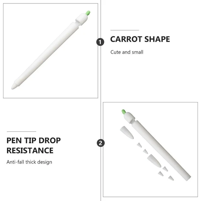 Alt view image 5 of 6 - Silicone Stylus Protective Cover Carrot Design Compatible with Pencil 1 Reduces Wrist Fatigue Prevents Slipping