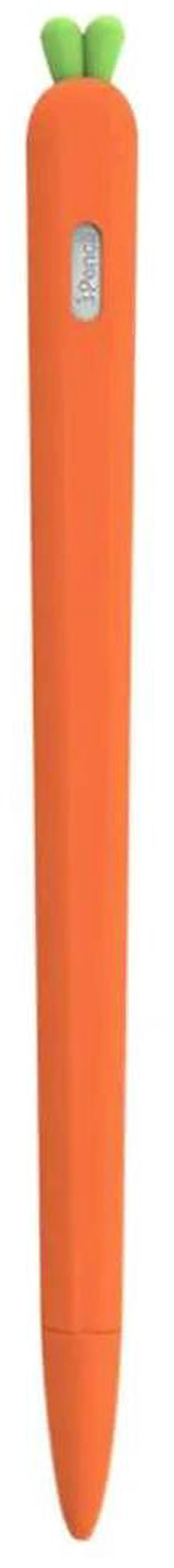Alt view image 4 of 6 - Carrot Silicone Stylus Sleeve Protective Cover Orange Compatible Pencil 2 Ergonomic Anti-Slip Grip Reduce Wrist Fatigue
