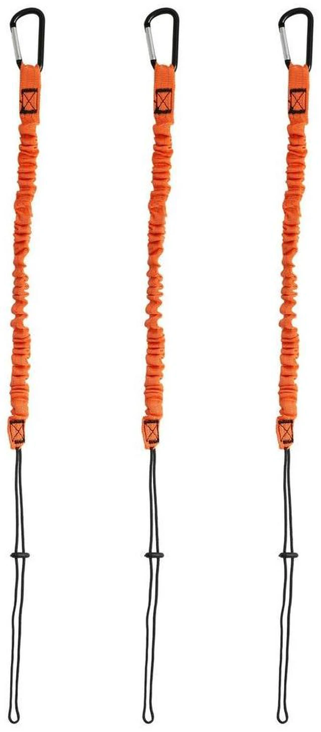 Alt view image 4 of 6 - Tool Lanyard,3 Pcs Safety Lanyard with Carabiner,Shock Absorbing Safety Lanyard Adjustable Safety Lanyard for Work Tools