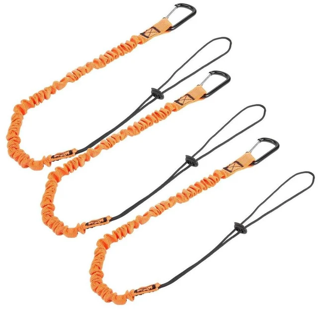 Alt view image 5 of 6 - Tool Lanyard,3 Pcs Safety Lanyard with Carabiner,Shock Absorbing Safety Lanyard Adjustable Safety Lanyard for Work Tools