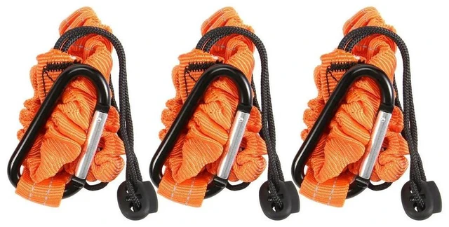 Alt view image 6 of 6 - Tool Lanyard,3 Pcs Safety Lanyard with Carabiner,Shock Absorbing Safety Lanyard Adjustable Safety Lanyard for Work Tools
