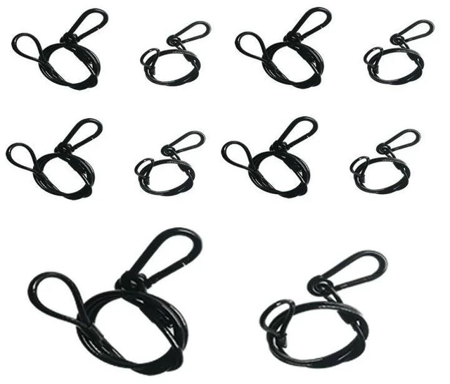 Alt view image 4 of 6 - 3x70mmStainless Steel Rope PVC Thickness Wire Safety Cables With Looped Ends For Stage Light Tough Guard Security Lock Stage Par