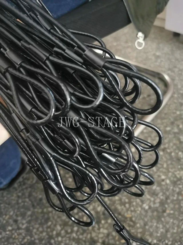 Alt view image 6 of 6 - 3x70mmStainless Steel Rope PVC Thickness Wire Safety Cables With Looped Ends For Stage Light Tough Guard Security Lock Stage Par
