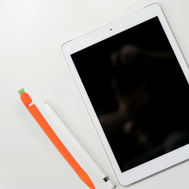 Alt view image 5 of 6 - Carrot Silicone Stylus Sleeve Cover Orange Ergonomic Grip Compatible Pencil 1 Anti-Slip Protective Cover Reduce Wrist