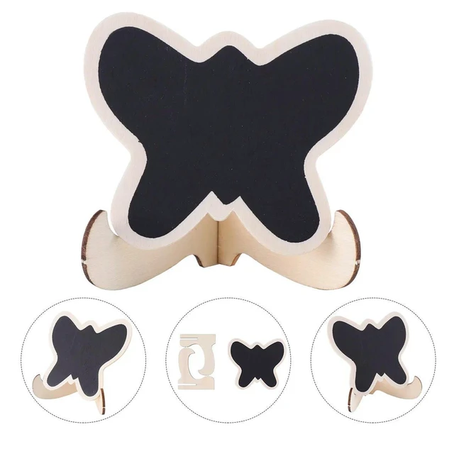 Alt view image 4 of 6 - 10Pcs Mini Wooden Blackboard Small Message Board for Desk Decoration Office Home Wedding Party Garden Plant Sign