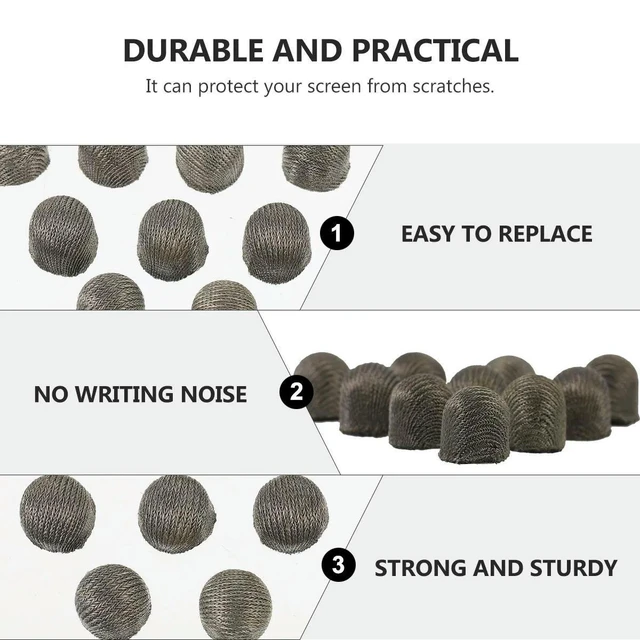 Alt view image 6 of 6 - 20Pcs Conductive Fiber Pen Head Wear-Resistant Capacitive Stylus Cap Protective Replacement Tip Compatible with Touchscreen