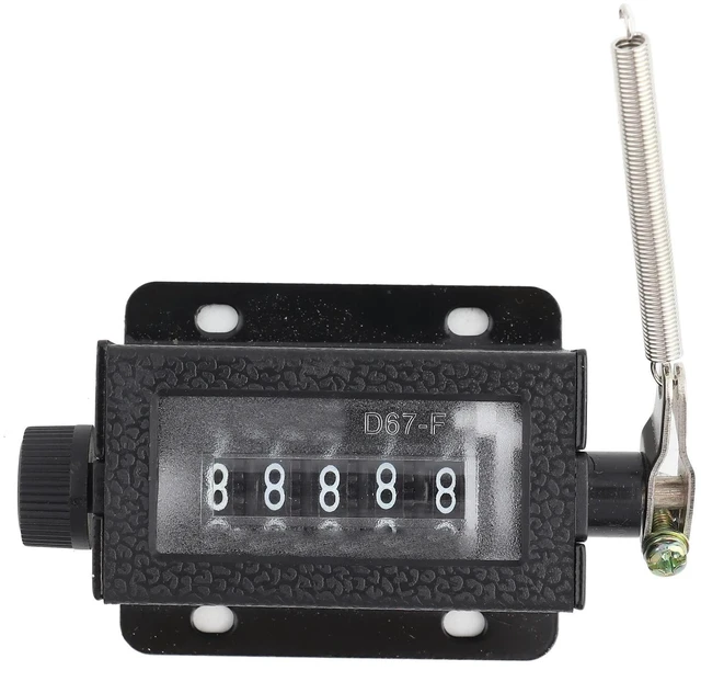 Alt view image 3 of 4 - Mechanical Counter D67F 5 Digit Mechanical Resettable Manual Hand Pull Stroke Tally Counter
