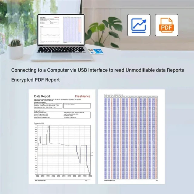 Alt view image 7 of 8 - 90 Days USB Interface Temperature Logger Data Logger For Warehouse Refrigerated Transport