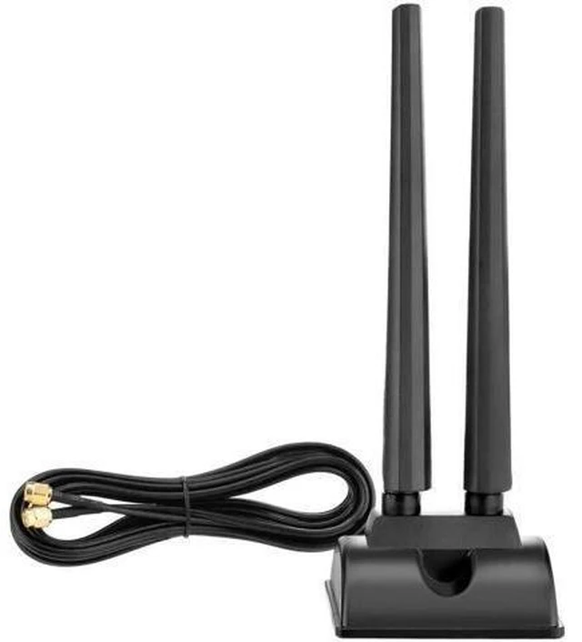 Alt view image 8 of 12 - WiFi 6E Tri-Band Antenna 2.4G/5G/6G, Magnetic Base RP-SMA Antenna with Extension Cable for Desktop PC