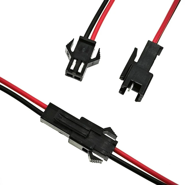 Alt view image 4 of 4 - JST 2.54 SM 2 Pin Connector Plug Female & Male with 200MM Wire 10 Sets