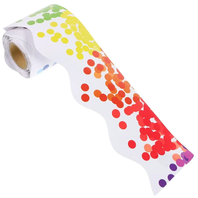 Alt view image 4 of 6 - Colorful Dots Border Trim Roll for Bulletin Boards Blackboard Classroom Decor Wall Door Locker Decoration DIY School Home Use