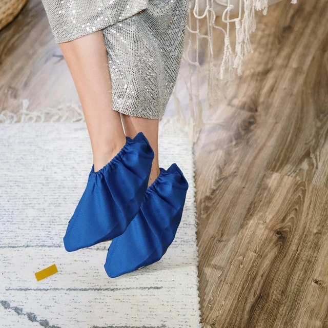 Alt view image 5 of 6 - 3Pairs Cloth Washable Shoe Covers Non-Skid Breathable Durable Indoor Household Shoe Protectors Dustproof Shoes Cover