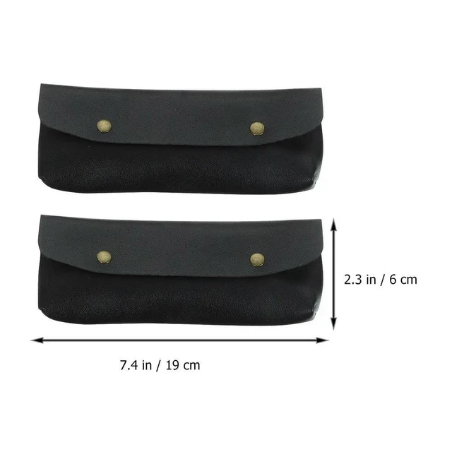 Alt view image 6 of 6 - 2Pcs Lightweight PU Brush Cases Travel Makeup Brush Holders Small Pencil Pouches Compact Organizer Bags