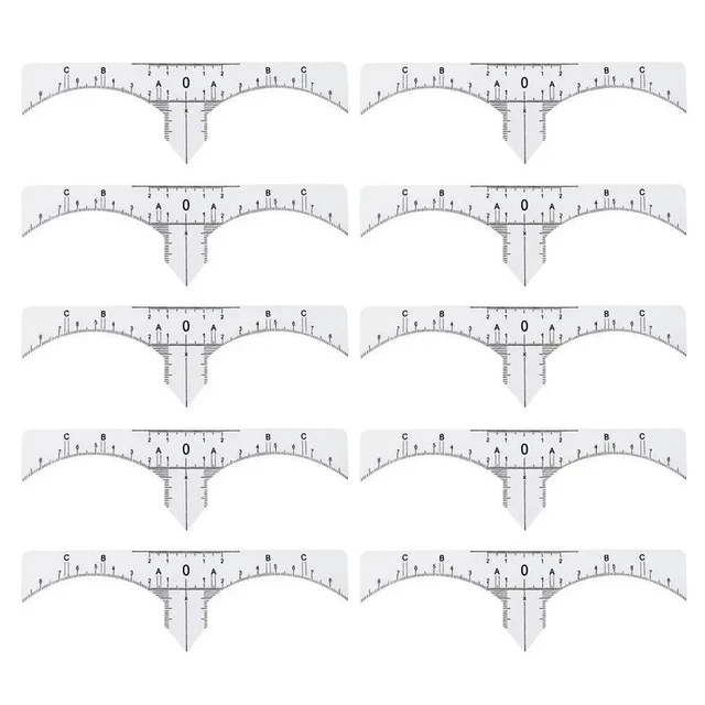 Alt view image 5 of 6 - 10Pcs Eyebrow Ruler High Durability Soft Bendable Brow Stencil Guide for Makeup Artists Beginners Eyebrow Shape Length Placement