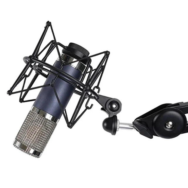 Alt view image 6 of 6 - Microphone Shock Mount Adjustable Mount Recording Mic Stand l Bracket Pod Microphone Stand (Black)