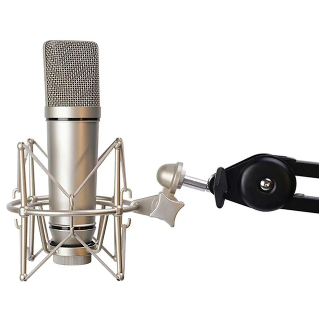 Alt view image 5 of 6 - Microphone Shock Mount Adjustable Mount Recording Mic Stand l Bracket Pod Microphone Stand (Black)