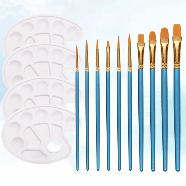 Alt view image 4 of 6 - 10Pcs Painting Brush Set Heavy Duty Paint Brushes for Acrylic Watercolor Oil Gouache Drawing Painting