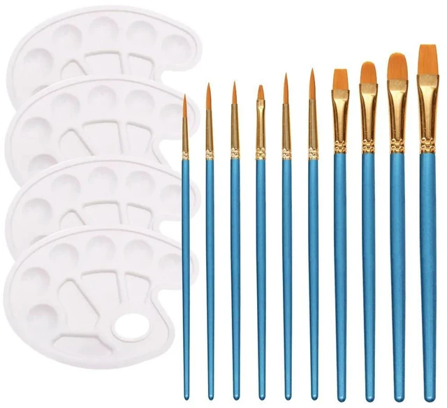 Alt view image 6 of 6 - 10Pcs Painting Brush Set Heavy Duty Paint Brushes for Acrylic Watercolor Oil Gouache Drawing Painting