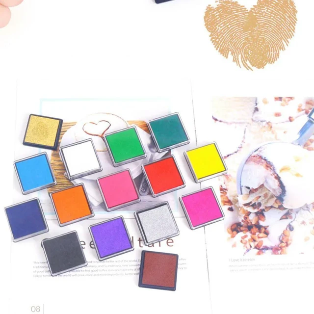 Alt view image 5 of 6 - 1Set 15 Colors Safe Washable Finger Inkpad Easy Hand Clean Kids Art Supplies for DIY Crafts Finger Painting Wall Decoration