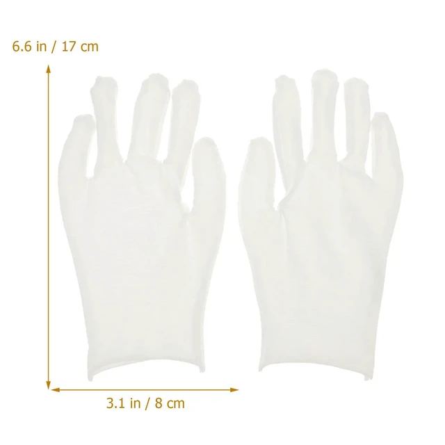Alt view image 5 of 6 - 12Pair Cotton Gloves White Lightweight Stretchy Work Gardening Industrial Protective Safety Gloves One Size Fits Most