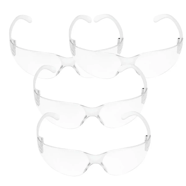 Alt view image 5 of 6 - 4Pcs Protective Anti-Spittle Glasses Eye Protector Transparent Lens Smooth Dust Wind Shield for Adults or Safety