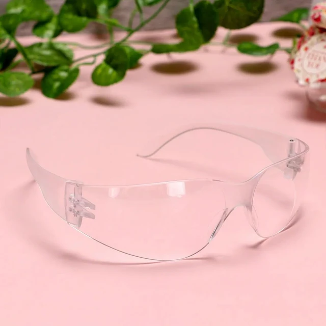 Alt view image 6 of 6 - 4Pcs Protective Anti-Spittle Glasses Eye Protector Transparent Lens Smooth Dust Wind Shield for Adults or Safety