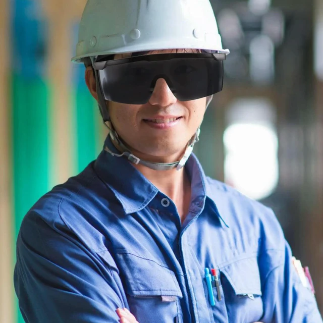 Alt view image 5 of 6 - Welding Protective Glasses Sturdy Plastic Lightweight Safety Goggles Welding Eye Protection Anti-Scratch Industrial Work Safety