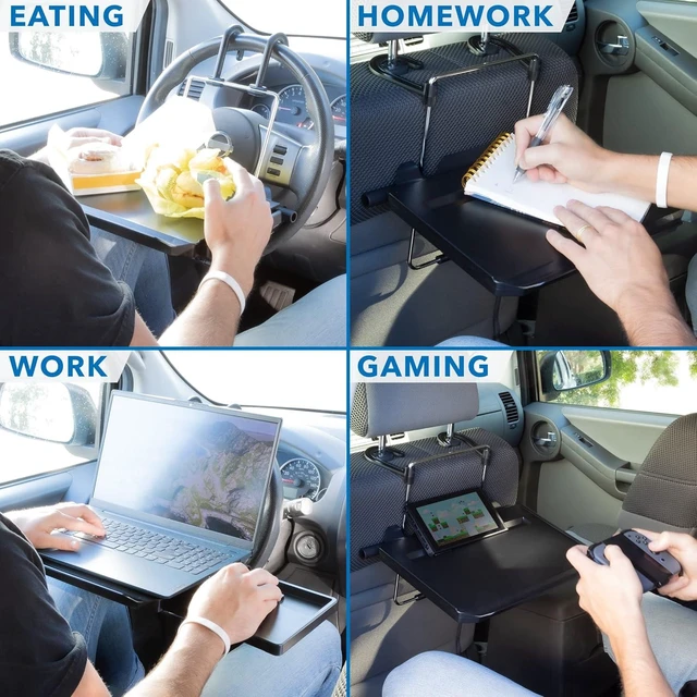 Alt view image 12 of 14 - Mount-It! Car Table Tray with Adjustable Height and Tilt | Car Desk for Laptop FITS on Any Car Model and Steering Wheel | Holds Food, Drinks, Laptops, Tablets, Books and More! -